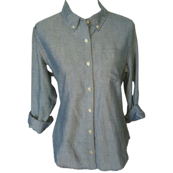 Light Blue Jean Button Down Shirt - Picture 1 of 2